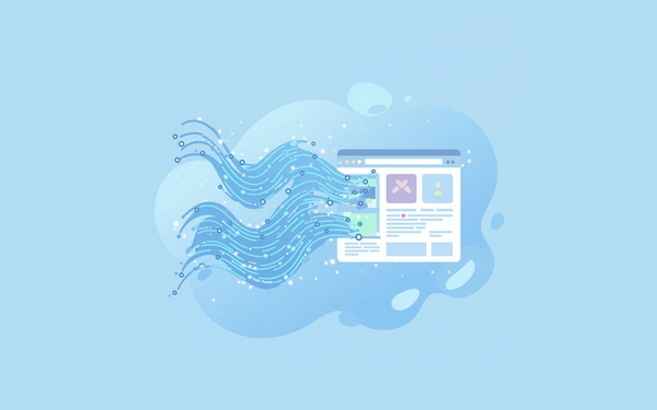 Visualization of AI-generated code transforming into a live website preview